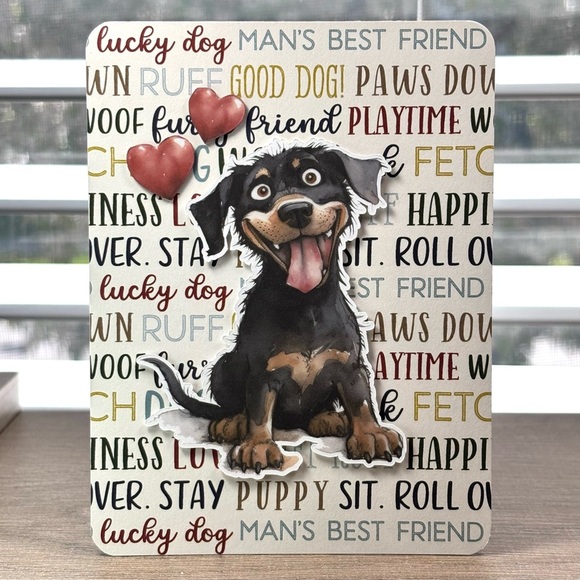 Handmade Puppy Dog Greeting Card - Picture 1 of 1